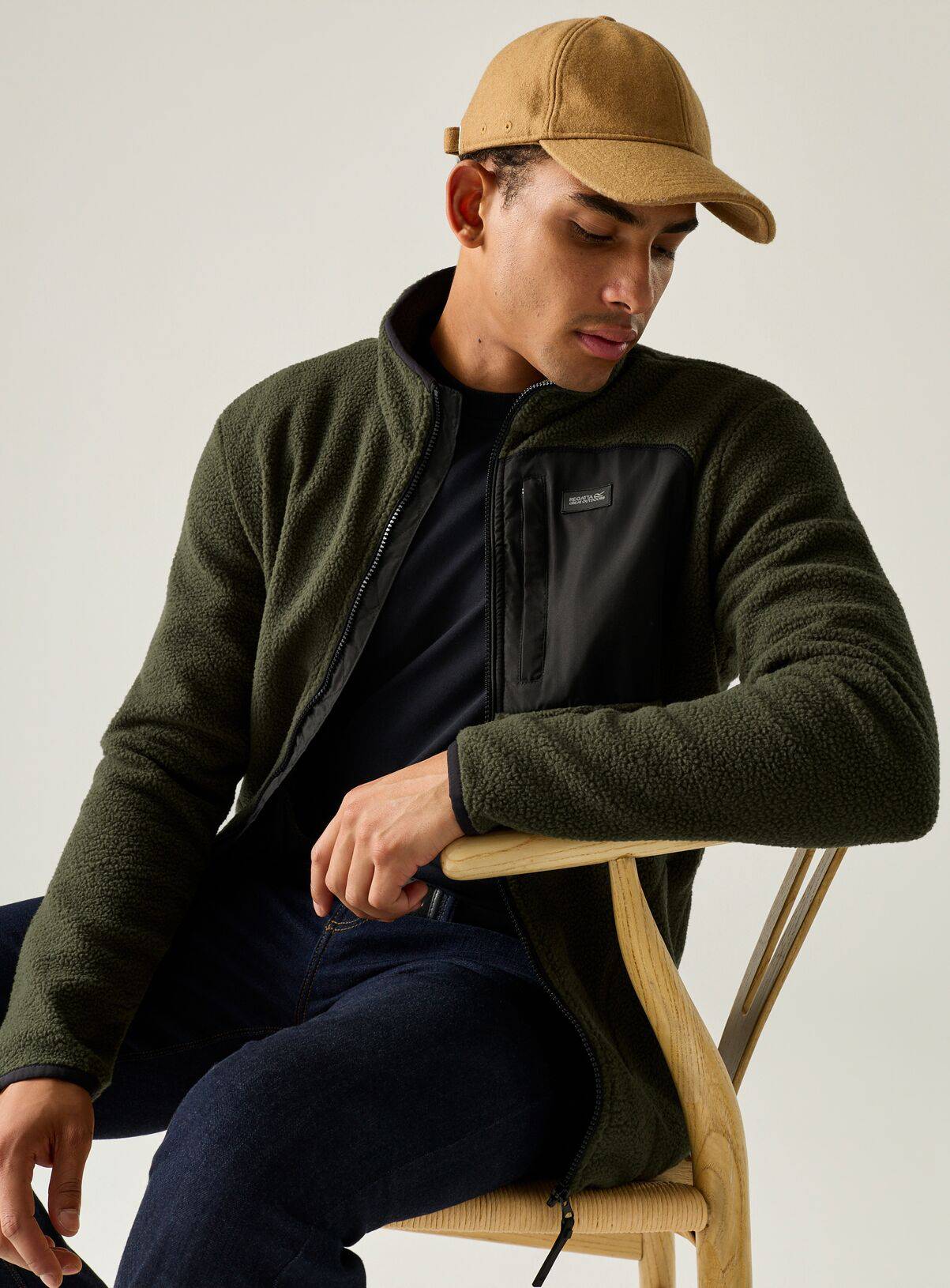 REGATTA Frankie Borg Full Zip Fleece Khaki XXXL - Image 2